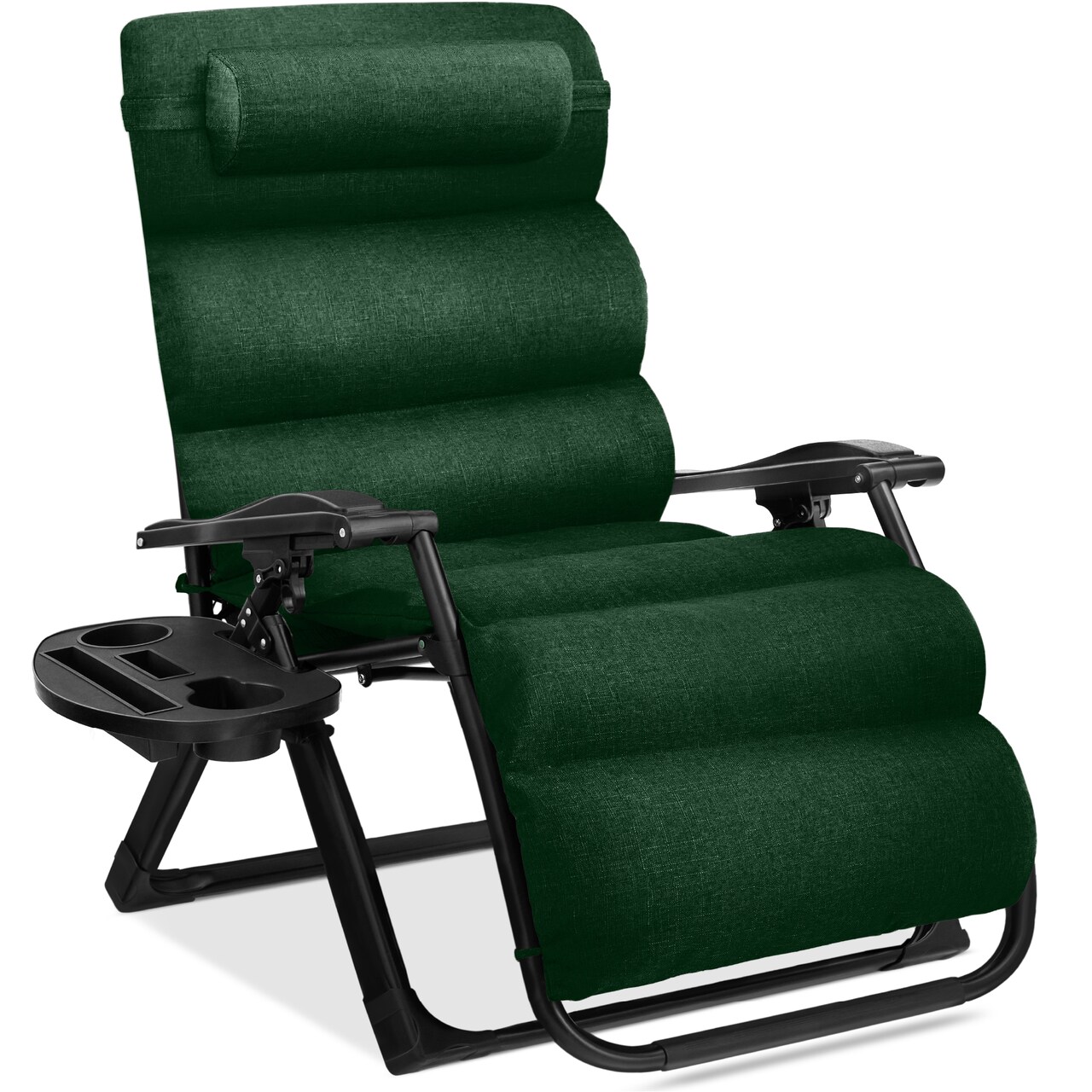 Best Choice Products Oversized Zero Gravity Chair, Folding Recliner w/ Removable Cushion, Side Tray